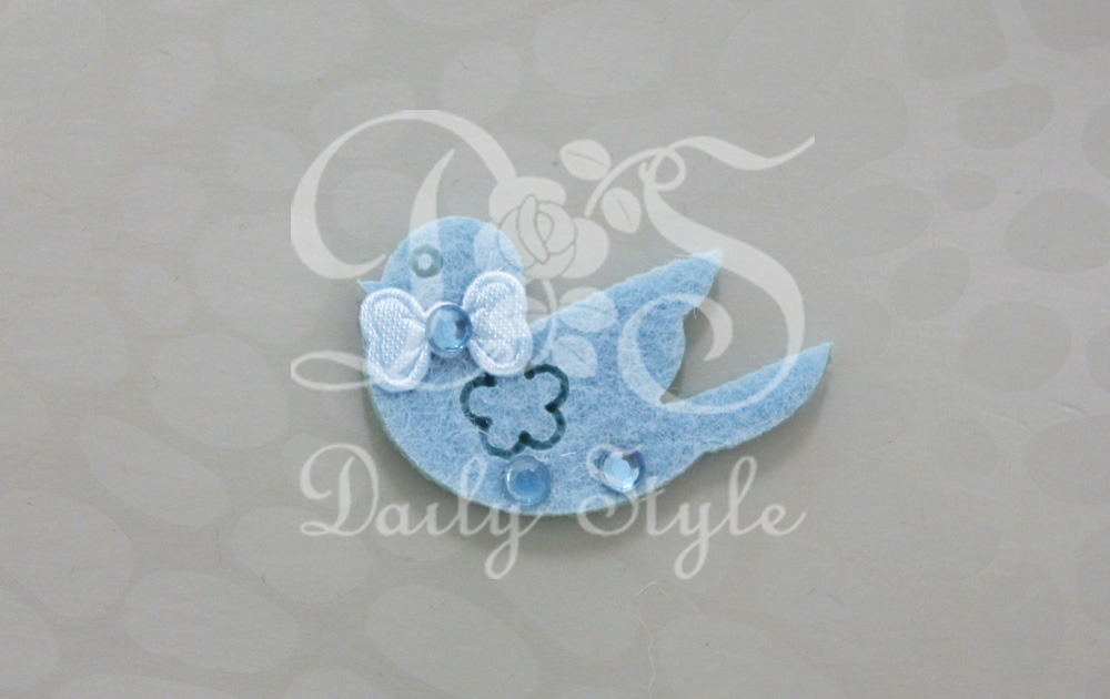Decoratie Vilt Duifje Blauw (12st) afbeelding
