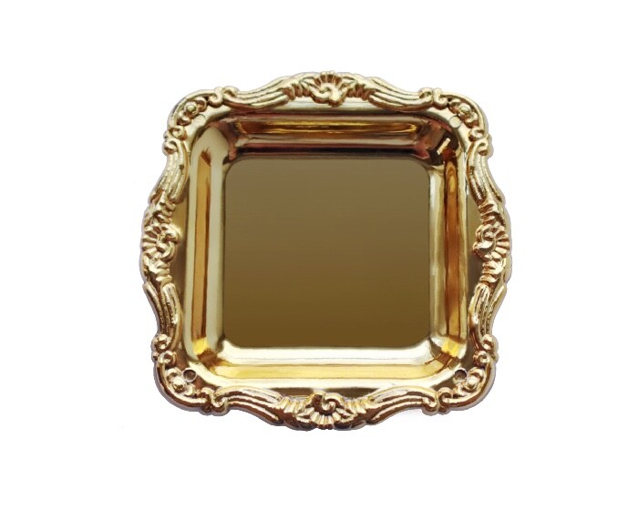 Mini Dienbladen Vierkant Goud (12st) afbeelding