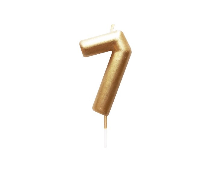 Verjaardagskaars Cijfer 7 Goud afbeelding