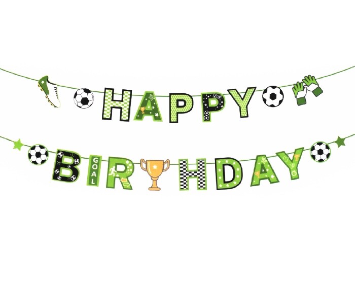 Letterslinger Happy Birthday Voetbal afbeelding