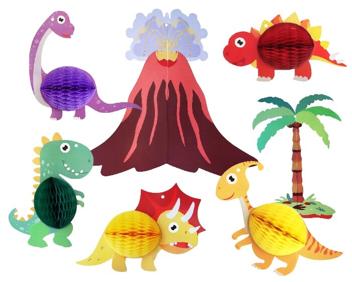Honeycomb Decoratieset Dinosaurus (7st) afbeelding