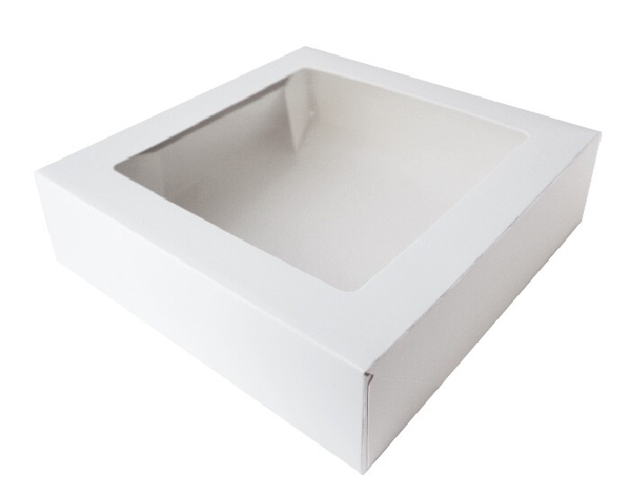 Taartdoos met venster Wit 19x19x5cm (4st) afbeelding