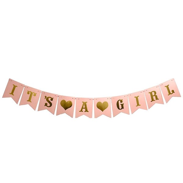 Slinger It's A Girl Roze&Goud afbeelding