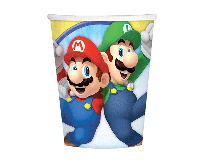 Kartonnen Bekers - Super Mario - 8stuks afbeelding
