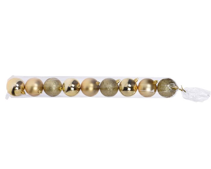 Kerstballen Goud 60mm (9st) afbeelding