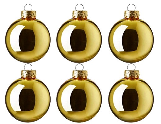 Kerstballen Glanzend Goud  -Ø 7cm - 6 stuks afbeelding