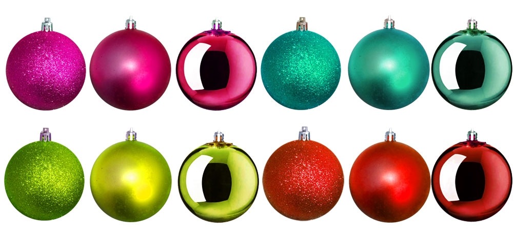 Kerstballen Mix -Ø 6cm - 12 stuks afbeelding