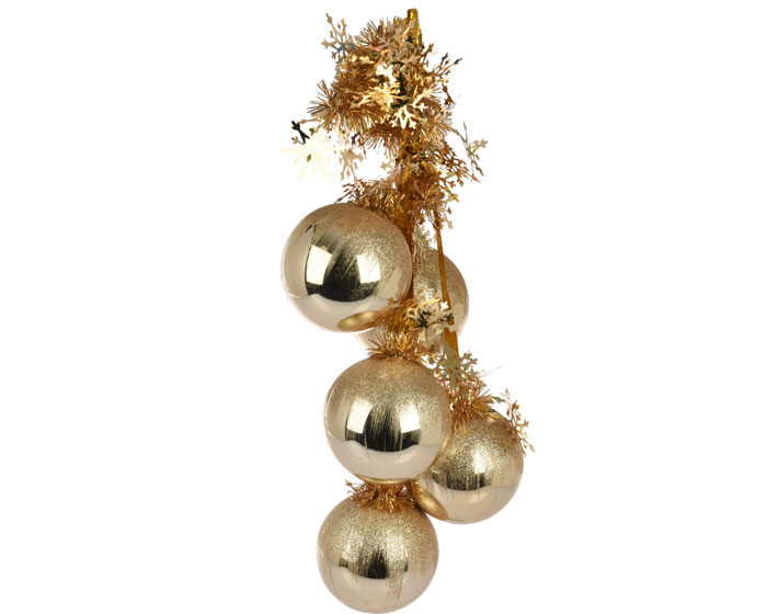 Kerstballen Tros Goud - 10cm afbeelding