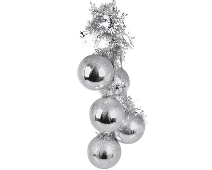 Kerstballen Tros Zilver - 10cm - 1 stuk afbeelding