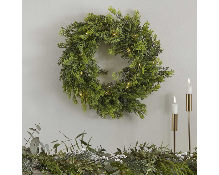 Kerstkrans met lichtjes Cedar Ginger Ray afbeelding