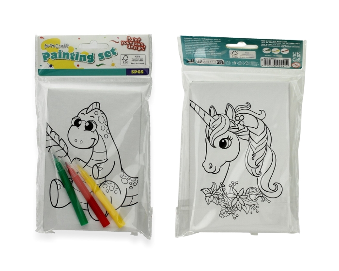 Schilderset met stiften Dino&Unicorn (5dlg) afbeelding