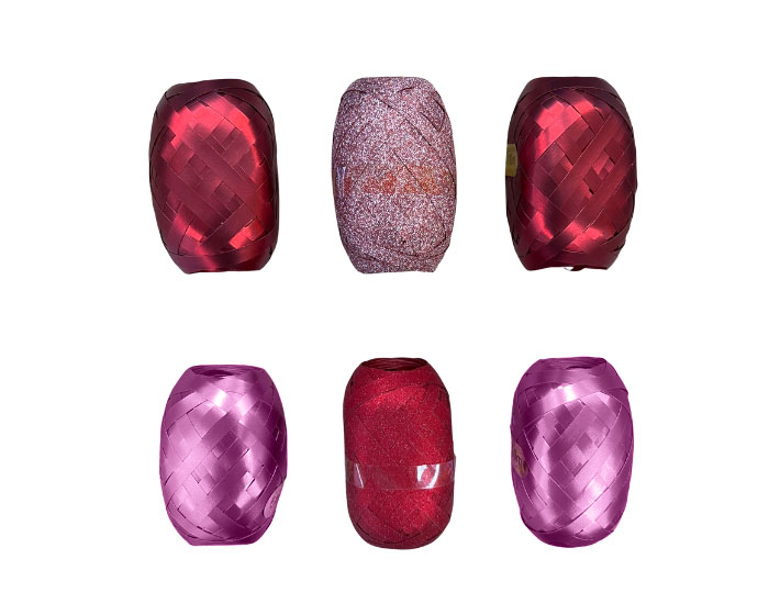 Krullint Bollen Metallic Rood&Roze (6st) afbeelding