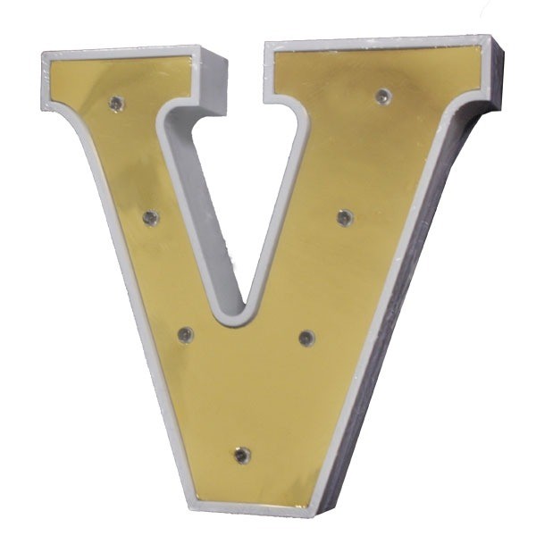 Letterlamp'V'Metallic Goud afbeelding