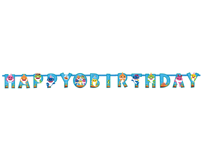 Letterslinger'Happy Birthday'Baby Shark (1,8m) afbeelding