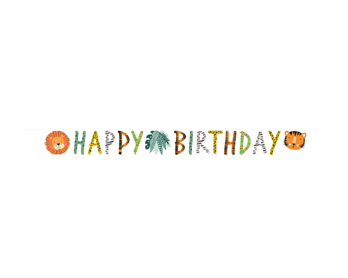 Letterslinger Happy Birthday Dieren Get Wild afbeelding