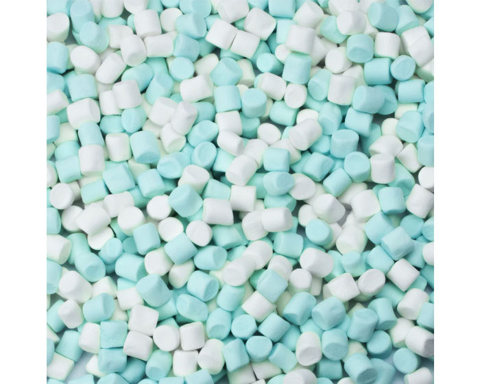 Mini Marshmallow Blauw/Wit (1kg) afbeelding