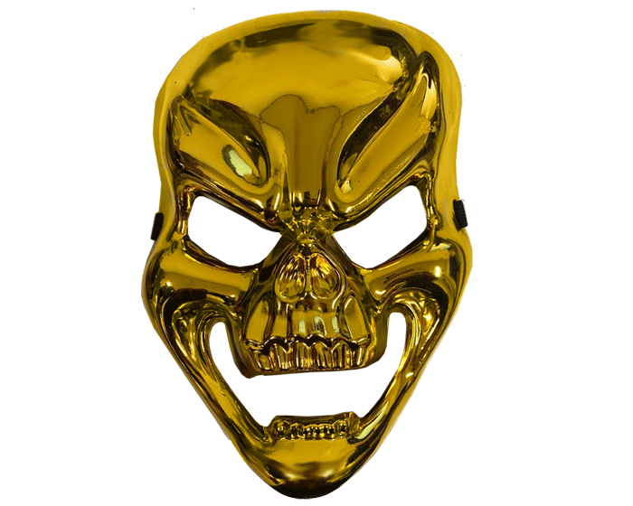 Angry Skull Head Masker Goud afbeelding