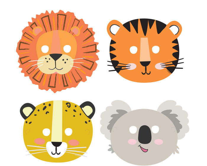 Maskers Dieren Get Wild (8st) afbeelding