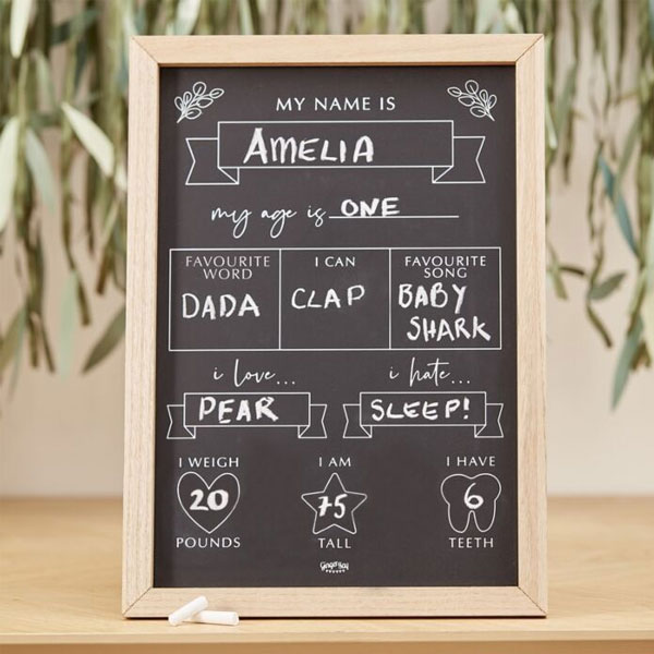 Krijtbord Baby Mijlpaal Ginger Ray afbeelding