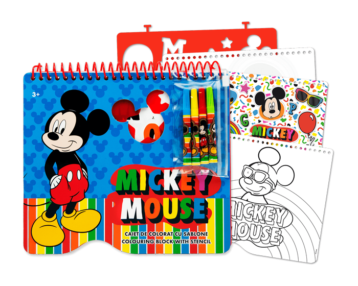 Kleurblok met sjabloon Mickey Mouse afbeelding