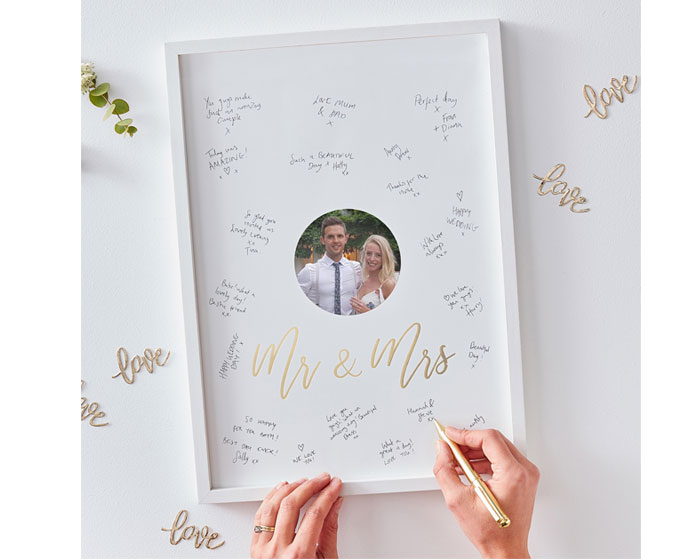 Mr&Mrs Alternatief Gastenboek Frame Ginger Ray afbeelding