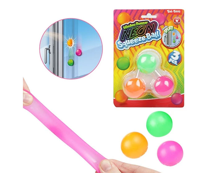 Raamkruiper Knijpballen Neon (3st) afbeelding