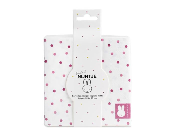 Servetten Nijntje Roze - 20 stuks afbeelding