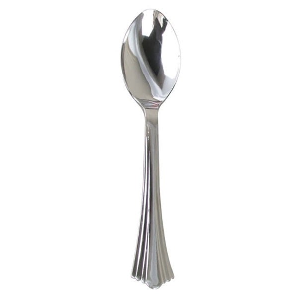 Plastic Opscheplepels Metallic Zilver (3st) afbeelding