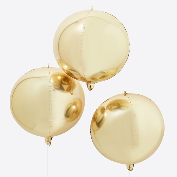 * Orb Folieballonnen Goud (3st) Ginger Ray afbeelding