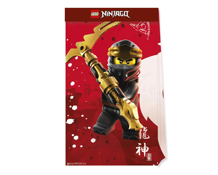 Papieren Uitdeelzakjes LEGO Ninjago (4st) afbeelding