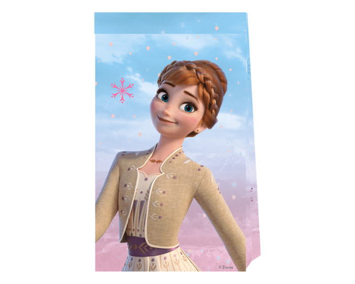 Papieren Uitdeelzakjes Frozen 2 - 4 stuks afbeelding