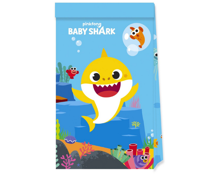 Papieren Zakjes Baby Shark - 4 stuks afbeelding