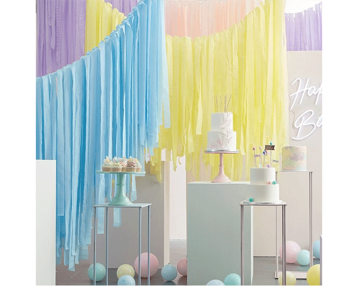 * Backdrop Streamers Pastel Ginger Ray afbeelding