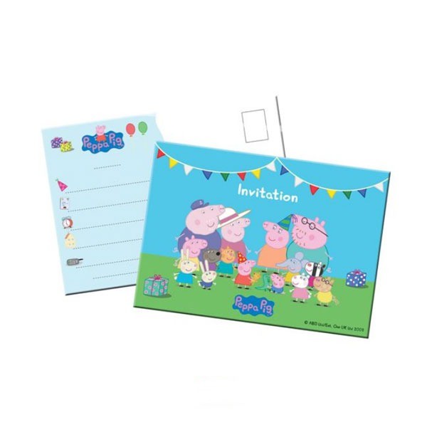 Uitnodiging Peppa Pig (8st) afbeelding