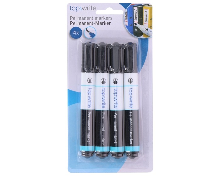 Permanent Markers Zwart - 4 stuks afbeelding