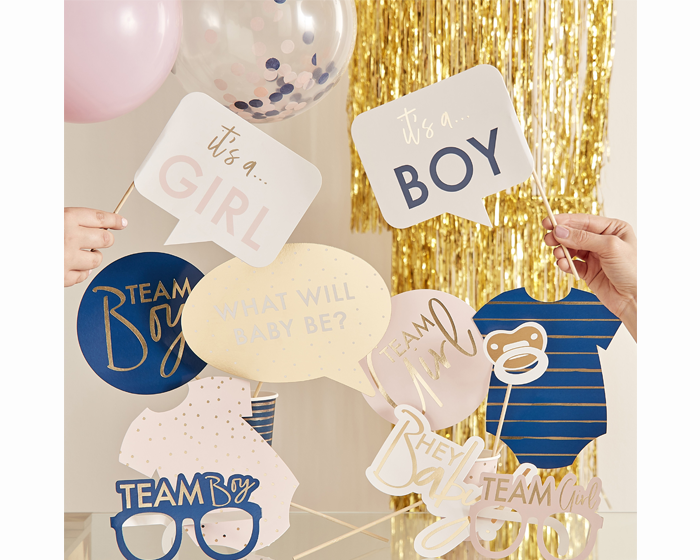 Photobooth Props Gender Reveal Ginger Ray (10st) afbeelding