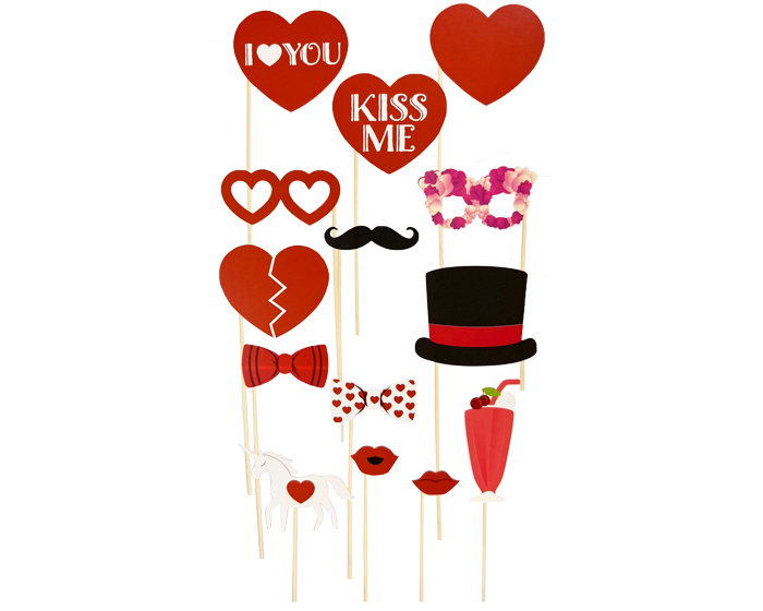 Photobooth Props Love (12st) afbeelding