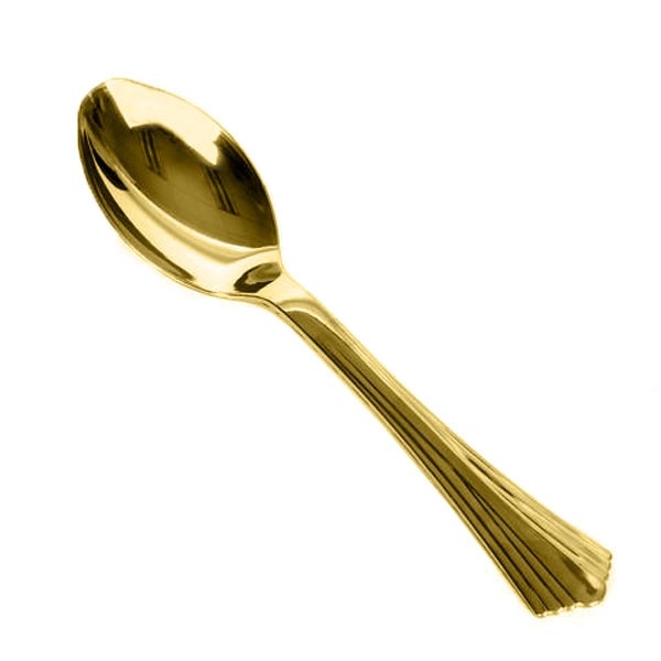 Plastic Dessertlepels Metallic Goud (12st) afbeelding