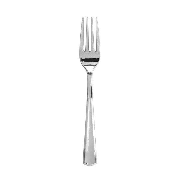 Plastic Dessertvorken Metallic Zilver (12st) afbeelding