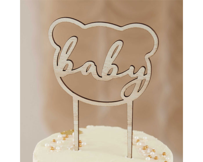 Houten Taarttopper Teddy Bear Ginger Ray afbeelding