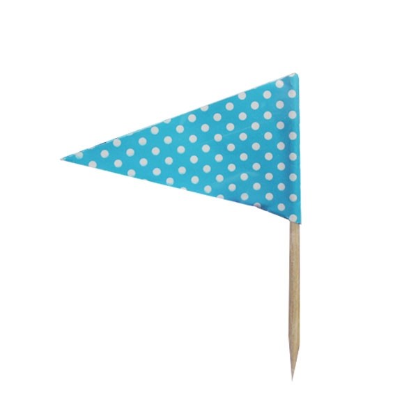 Prikkers Vlag Dots Blauw/Wit (24st) afbeelding