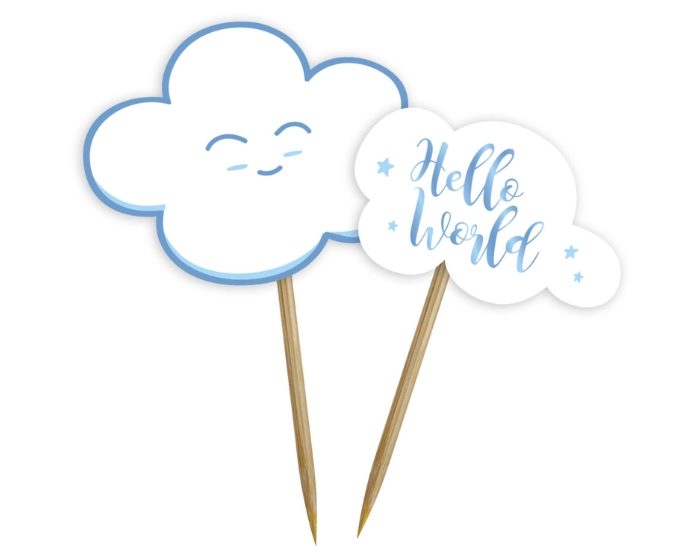 Prikkers Hello World Blauw (24st) afbeelding