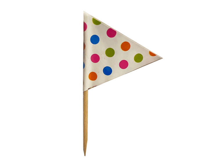 Prikkers Vlag Wit met dots (24st) afbeelding