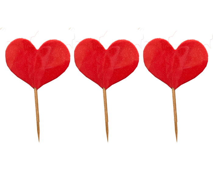 Prikkers Hartjes Glitter Rood (12st) afbeelding