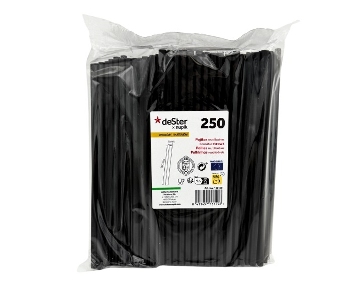 Plastic Rietjes Zwart - 20cm - 250 stuks afbeelding