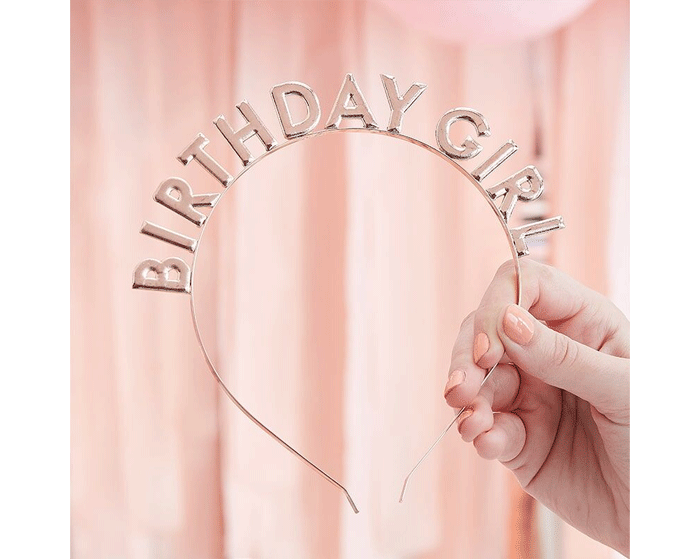 * Diadeem Birthday Girl Roségoud Ginger Ray afbeelding