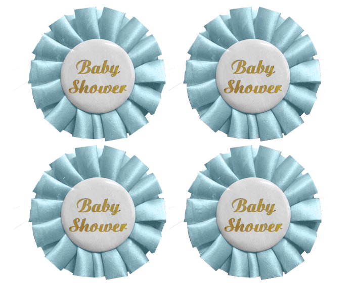 Rozetten Babyshower Blauw (4st) afbeelding