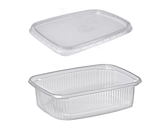 Saladebakjes Rechthoek met deksel 125cc (100st) afbeelding