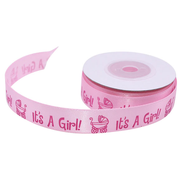 Satijnlint 1cm It's a Girl afbeelding