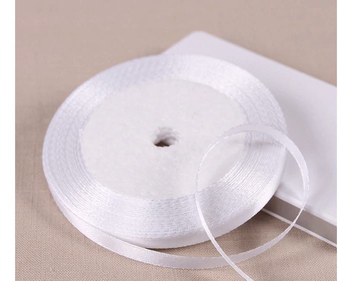 Satijnlint 6mm Wit afbeelding